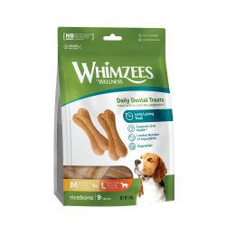 WHIMZEES Rice Bone Dental Dog Chew Value Bag 9 Pack