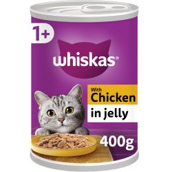 Whiskas Adult Wet Cat Food Chicken In Jelly 400g Tins X 12