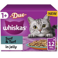 
              Whiskas 1+ Duo Adult Wet Cat Food Pouches In Jelly 4 x 12 Pack
            