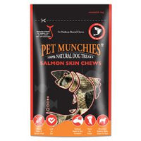 Pet Munchies 100% Natural Medium Salmon Skin Chews 90g - Pet Products R Us