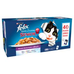 Felix Pouch As Good As It Looks Senior Mixed Selection in Jelly 40 pack - Pet Products R Us