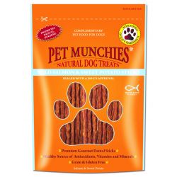Pet Munchies 100% Natural Wild Salmon & Sweet Potato Dental Sticks 90g - Pet Products R Us