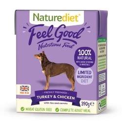 Naturediet Feel Good Turkey & Chicken 390g x 18 - Pet Products R Us