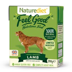 Naturediet Feel Good Lamb 390g x 18 - Pet Products R Us