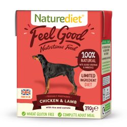 Naturediet Feel Good Chicken & lamb 390g x 18 - Pet Products R Us