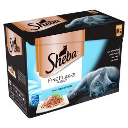 Sheba Fine Flakes Fish Selection 12 x 85g Pack - Pet Products R Us