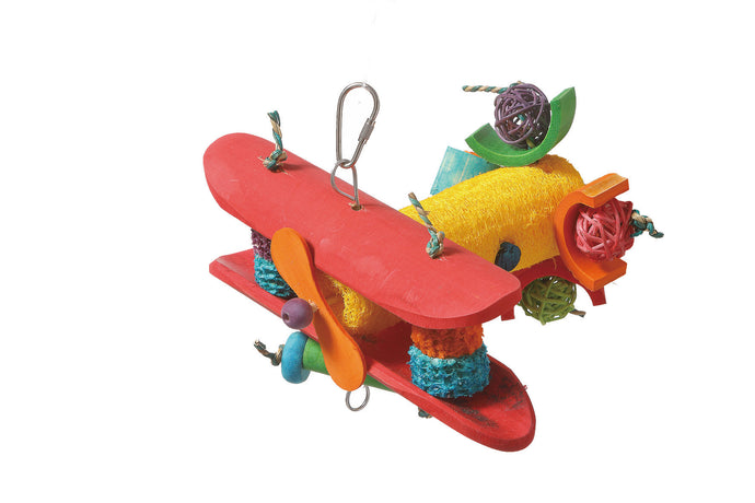 Bamboo Airplane Bird Toy = Pet Products R Us