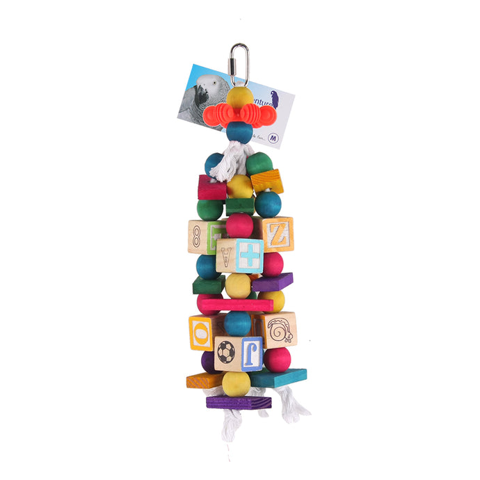 Coloured Blocks Parrot Toy - Pet Products R Us