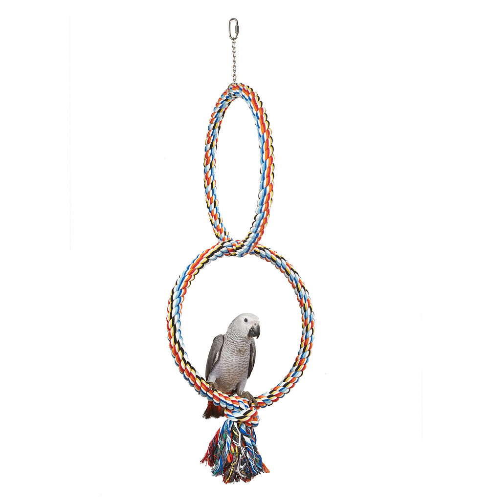 Coloured Double Ring Parrot Toy - Pet Products R Us