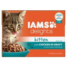 Iams Delights Kitten with Chicken in Gravy 85g x 12 - Pet Products R Us

