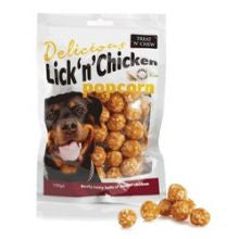 Treat 'N' Chew Lick 'N' Chicken Popcorn 100g - Pet Products R Us

