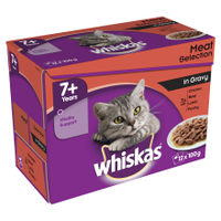 Whiskas Pouch 7+ Meat 100g x 12 - Pet Products R Us
