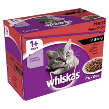 Whiskas Pouch Meat Selection in Gravy 100g x 12 - Pet Products R Us
