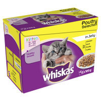 Whiskas Pouch Poultry Selection Chunks In Jelly Kitten  100g x 12 - Pet Products R Us
