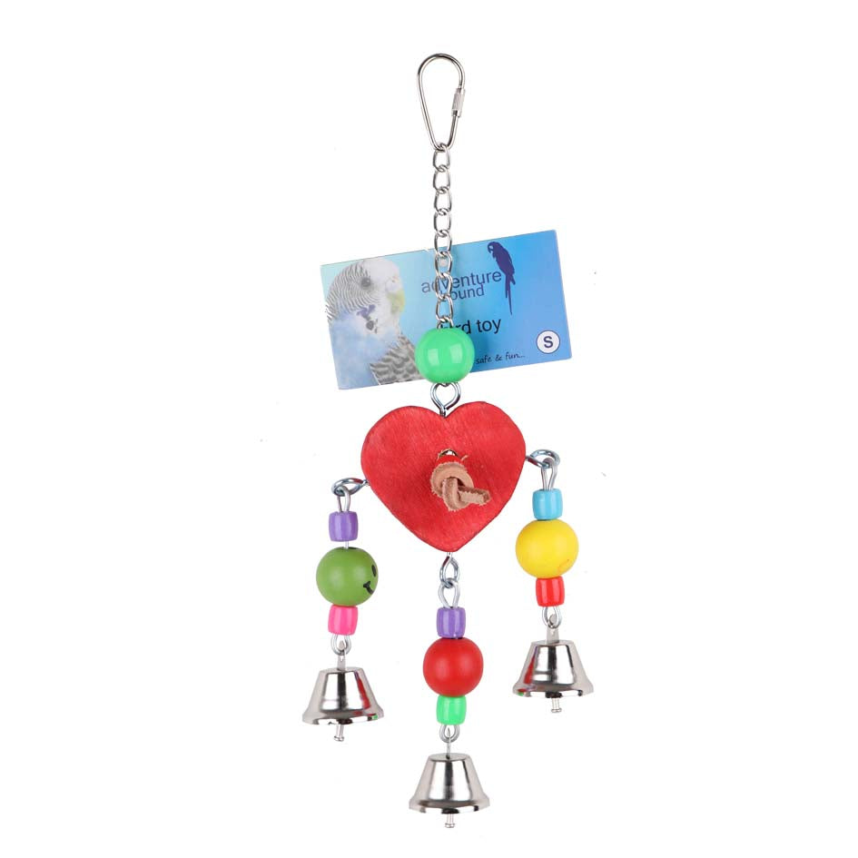 Wooden Heart Bird Toy - Pet Products R Us